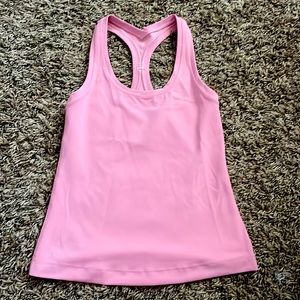 light pink running lululemon tank top! comfortable, stretchy, and cute!
